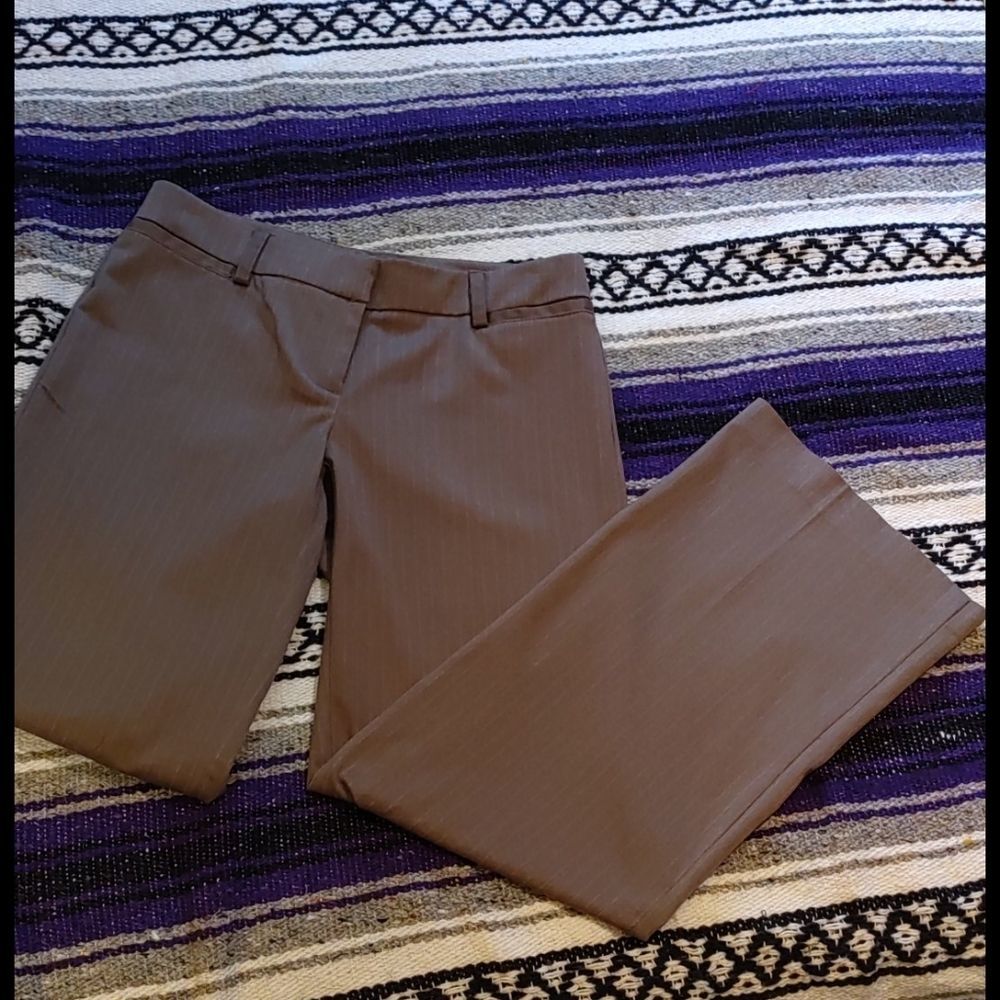 NY&Co Brown Stretch Pin Striped Dress Pant…